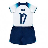 Camisa de time de futebol Inglaterra Bukayo Saka #17 Replicas 1º Equipamento Infantil Mundo 2022 Manga Curta (+ Calças curtas)